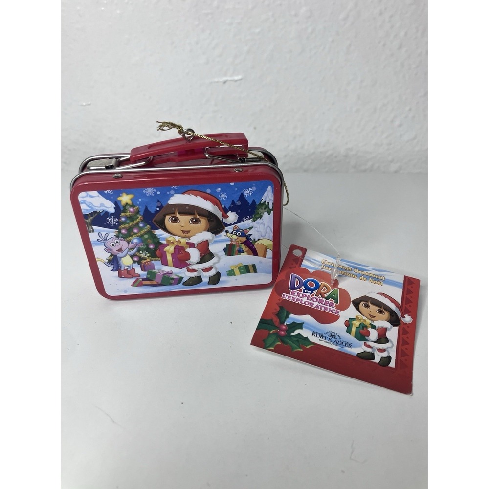 DORA THE EXPLORER 2-Sided Mini Decorative Lunch Box Christmas Ornament 2013 NWT